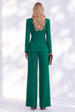 Berlin Blue Pantsuits V-Neck Ruched Long Women Suits