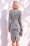 Black Fitted Long Sleeves Knee-Length Women Suits