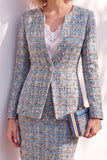 Black Fitted Long Sleeves Knee-Length Women Suits