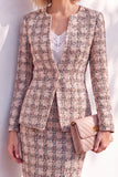 Black Fitted Long Sleeves Knee-Length Women Suits