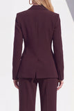 Berlin Blue Fitted Notched Lapel Long Sleeves Women Formal Suits