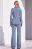 Berlin Blue Fitted Notched Lapel Long Sleeves Women Formal Suits