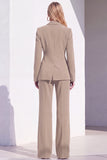 Berlin Blue Fitted Notched Lapel Long Sleeves Women Formal Suits