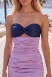 Red Orange Sweetheart Ruched Keyhole Bodycon Short Homecoming Dress