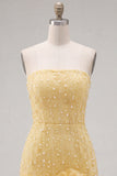 Strapless Blue Bodycon Pearls Homecoming Dress with 3D Flowers