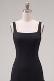 Fuchsia Square Neck Bodycon Short Homecoming Dress with Ruffles