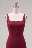 Fuchsia Square Neck Bodycon Short Homecoming Dress with Ruffles