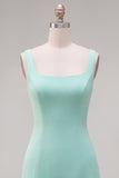 Fuchsia Square Neck Bodycon Short Homecoming Dress with Ruffles