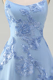 A-Line Yellow Floral Embroidery Short Homecoming Dress with Lace Up Back