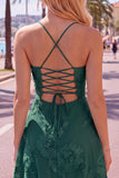 A-Line Yellow Floral Embroidery Short Homecoming Dress with Lace Up Back