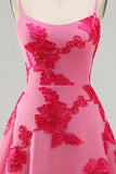Butter Yellow A-Line Floral Embroidery Short Homecoming Dress with Lace Up Back