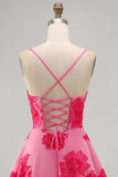 Butter Yellow A-Line Floral Embroidery Short Homecoming Dress with Lace Up Back
