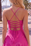 A-Line Yellow Floral Embroidery Short Homecoming Dress with Lace Up Back