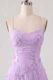 A-Line Yellow Floral Embroidery Short Homecoming Dress with Lace Up Back