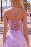 A-Line Yellow Floral Embroidery Short Homecoming Dress with Lace Up Back