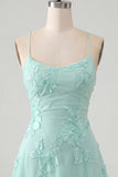 A-Line Yellow Floral Embroidery Short Homecoming Dress with Lace Up Back