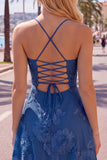A-Line Yellow Floral Embroidery Short Homecoming Dress with Lace Up Back