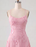 A-Line Yellow Floral Embroidery Short Homecoming Dress with Lace Up Back