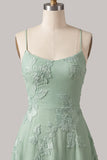 A-Line Yellow Floral Embroidery Short Homecoming Dress with Lace Up Back