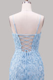 Pink Yellow Floral Bodycon Lace Up Back Spaghetti Straps Short Homecoming Dress with Beading