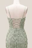 Pink Yellow Floral Bodycon Lace Up Back Spaghetti Straps Short Homecoming Dress with Beading