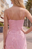 Yellow Bodycon Ruched Spaghetti Straps Floral Embroidery Homecoming Dress