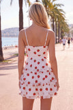 A-Line Pink Keyhole Tiered Spaghetti Straps Ruched Short Homecoming Dress