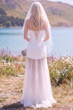 White Sheath Strapless Tulle Maxi Elopement Wedding Dress