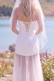 White Sheath Strapless Tulle Maxi Elopement Wedding Dress
