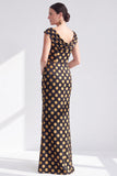 Mermaid Black Floral Long Mother of the Bride Dress with Slit
