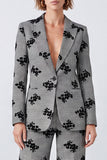Peak Lapel 2 Piece Black and White One Button Prom Suits