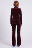 Royal Blue Velvet Peak Lapel 2 Piece One Button Slim Fit Women's Suits