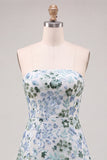 Light Green Strapless A-Line Tiered Sequins Ruffle Short Homecoming Dress