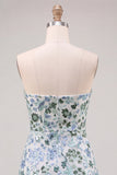 Light Green Strapless A-Line Tiered Sequins Ruffle Short Homecoming Dress