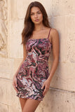 Blue Bodycon Spaghetti Straps Short Homecoming Dress with Sequins