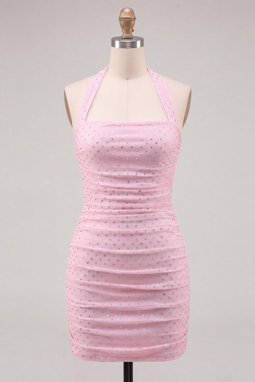 pink halter neck bodycon dress Pink
