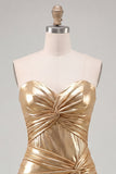 Sweetheart Fuchsia A-Line Metallic Ruched Tiered Short Homecoming Dress