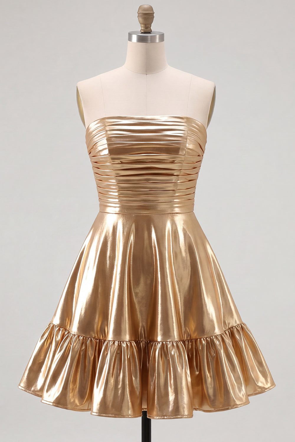 gold color cocktail dress Ladivine CC416 Elegant Beaded Mermaid Formal Gown Mocha Gold / 6