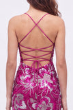 Royal Blue Bodycon Spaghetti Straps Sequins Beaded Short Homecoming Dress with Lace Up Back