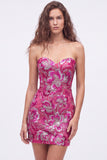 Sweetheart Dark Green Bodycon Sequins Floral Short Homecoming Dress with Lace Up Back