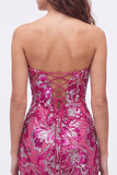 Sweetheart Dark Green Bodycon Sequins Floral Short Homecoming Dress with Lace Up Back