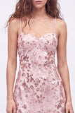 Navy A-Line Sequins Floral Spaghetti Straps Short Homecoming Dress with Lace Up Back