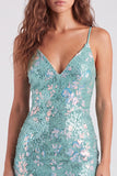 Sparkly Mint Green Bodycon Sequins Spaghetti Straps Lace Up Back Short Homecoming Dress