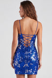 Sparkly Mint Green Bodycon Sequins Spaghetti Straps Lace Up Back Short Homecoming Dress