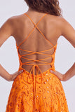 A-Line Red Sequins Lace Up Back Spaghetti Straps Short 80s Homecoming Dress