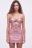 Gold Sweetheart Bodycon Keyhole Metallic Lace Up Back 80s Homecoming Dress