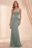Sweetheart Eucalyptus Mermaid Maxi Dress with Beading