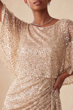 Sparkly Pink Bodycon Round Neck Sequins Ruched Short Homecoming Dress with Sash
