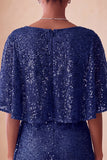 Sparkly Pink Bodycon Round Neck Sequins Ruched Short Homecoming Dress with Sash