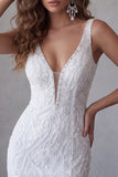 White Beaded Bodycon Short Sequin Homecoming Dress with Slit